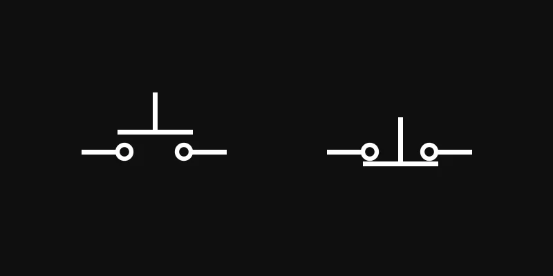 Common push button electronics symbol