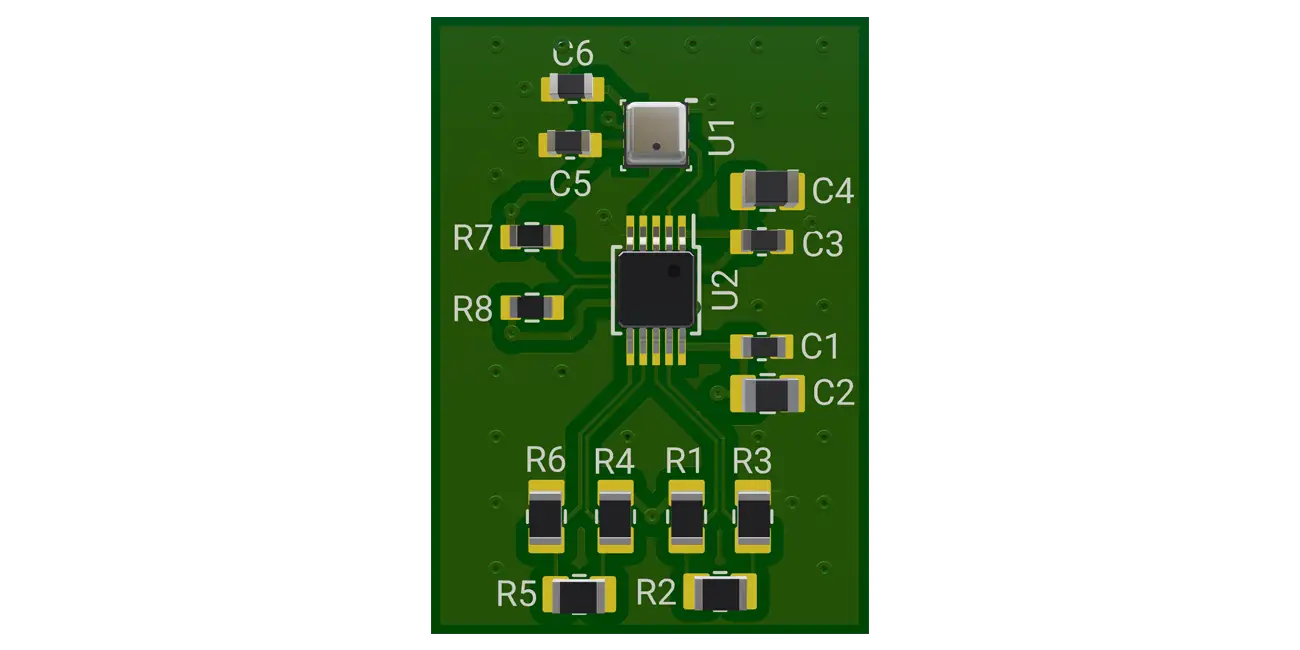 This is a reference design for PCA9615 IC 2-channel multipoint Fast-mode Plus differential I2C-bus  with BME280 Humidity Temperature Sensor. Suitable for long-range I2C communication in harsh, EMI-noisy environment.