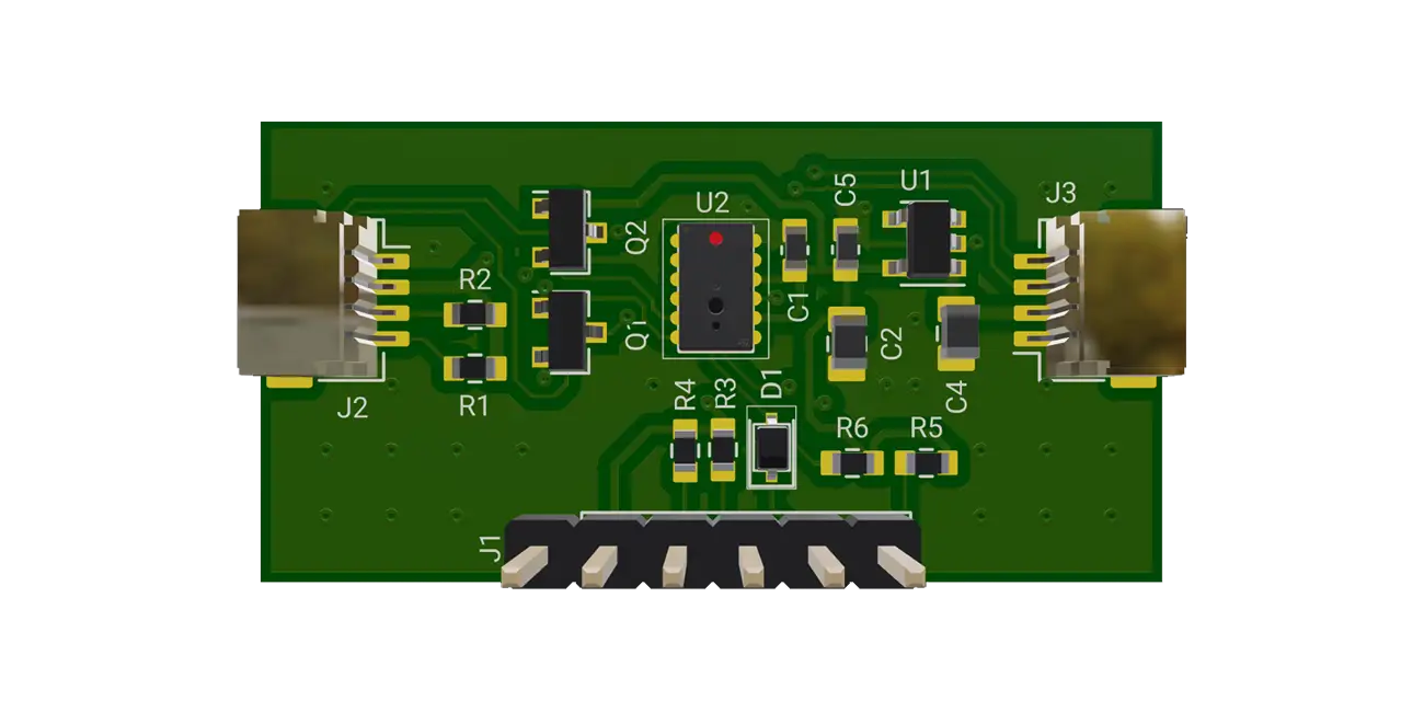 This project is a reference design for a VL6180X-based sensor circuit. It incorporates the use of a Texas Instruments LP5907MFX-2.8/NOPB to regulate the supply voltage.