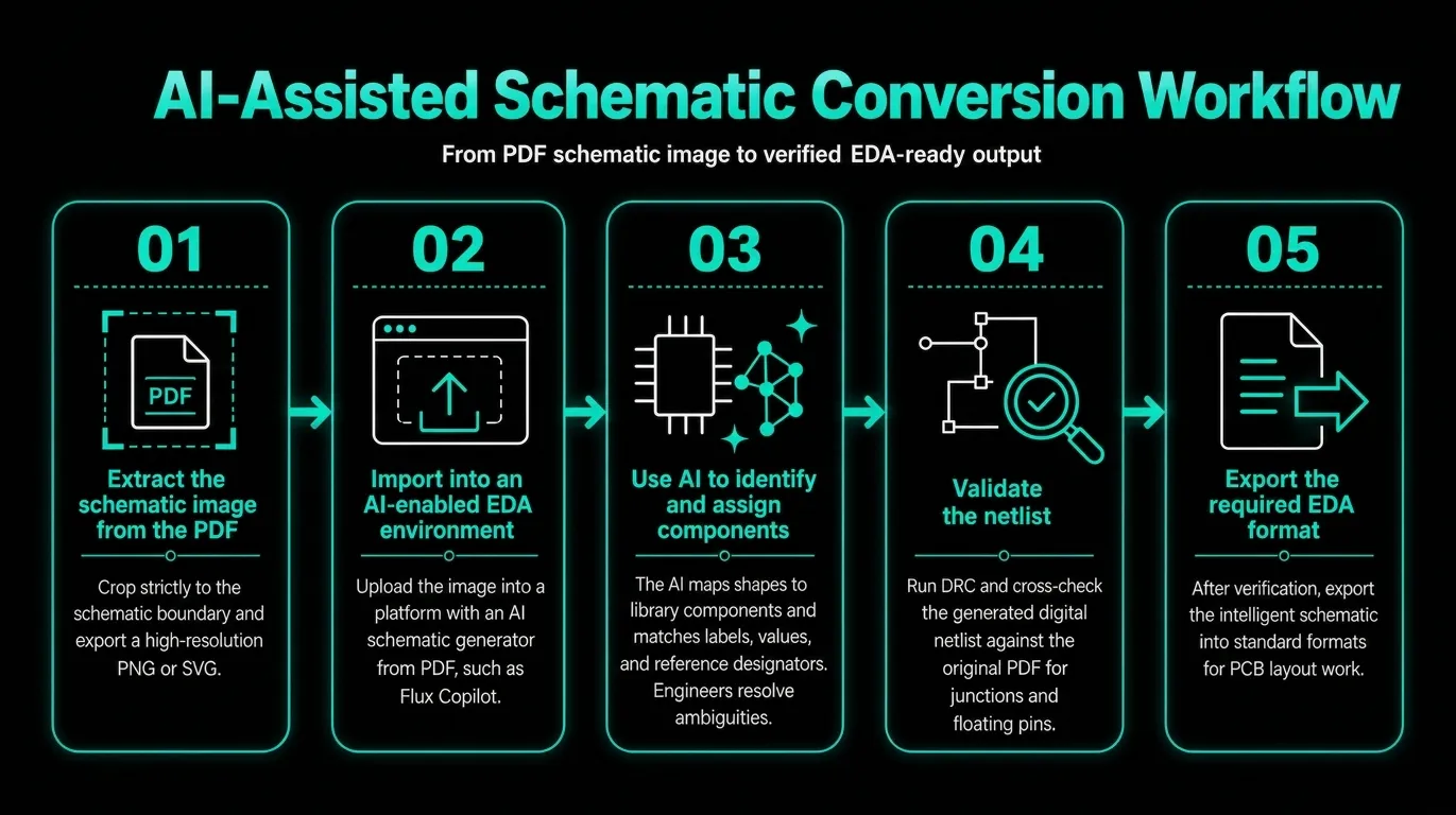 Convert PDF schematic to editable PCB diagram