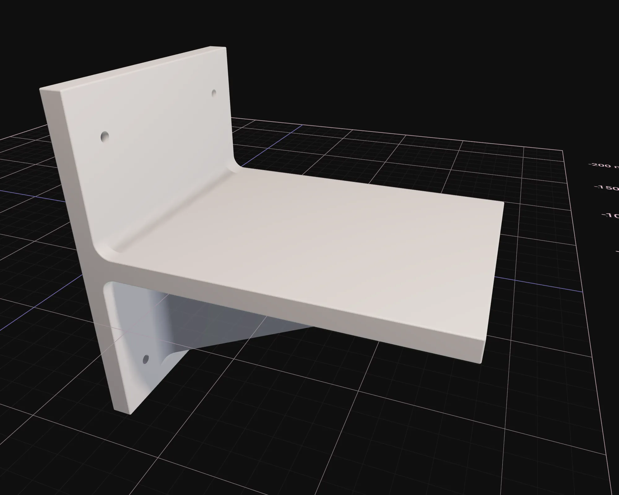 Aluminum tunnel camera bracket in the Flux 3D view