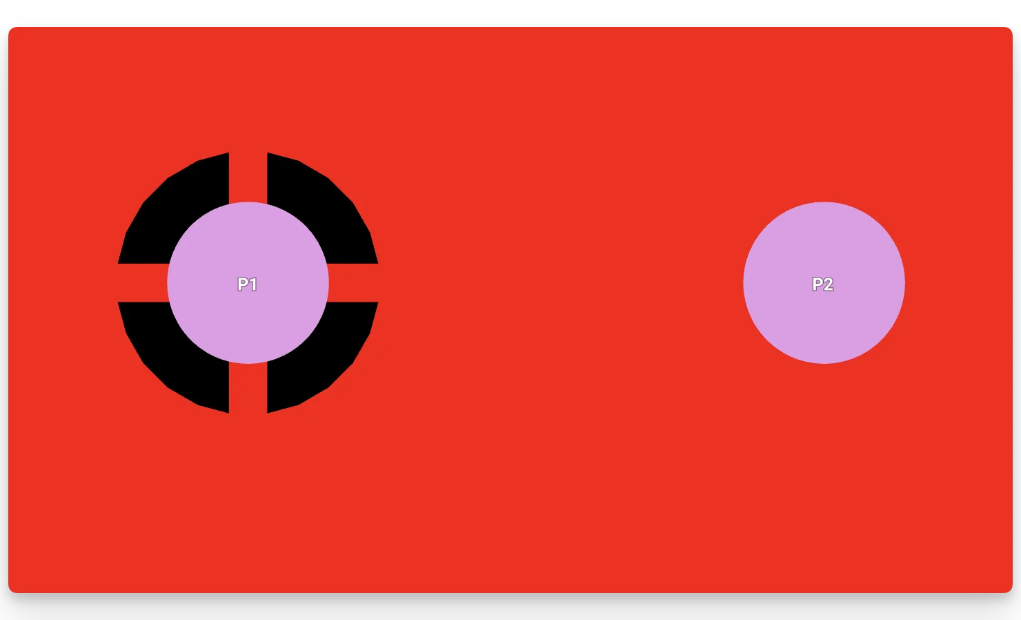 Shows two types of thermal relief in a pcb layout