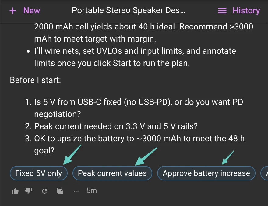flux asking for additional requirements from the user in order to proceed with generating the plan