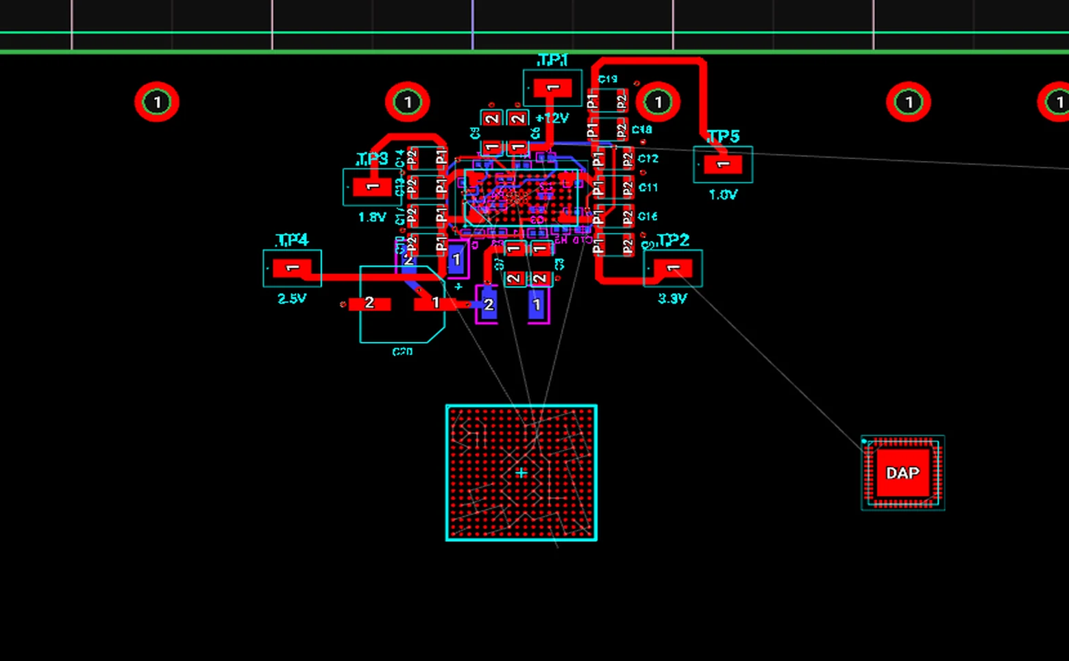 PADS PCB layout centered on the LTM8051IY#PBF regulator at U3.