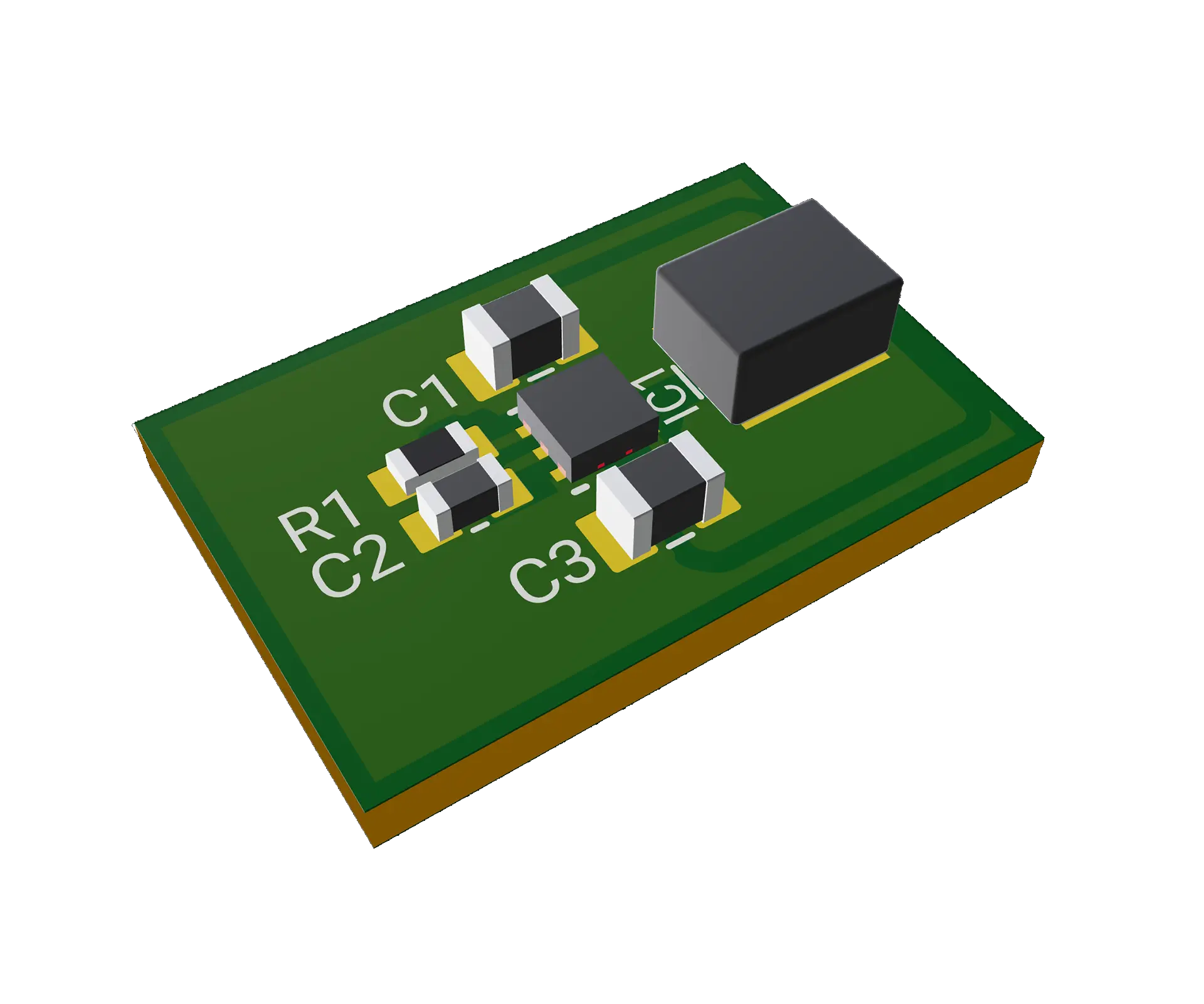 3D PCB view of TPS61165 Module