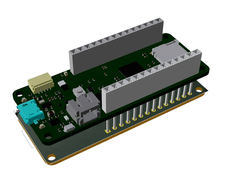 3D PCB view of Arduino MKR Zero Template