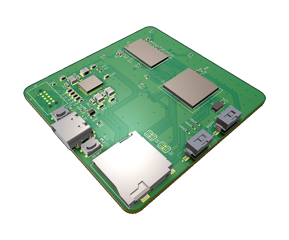 3D PCB view of Linux Single Board Computer