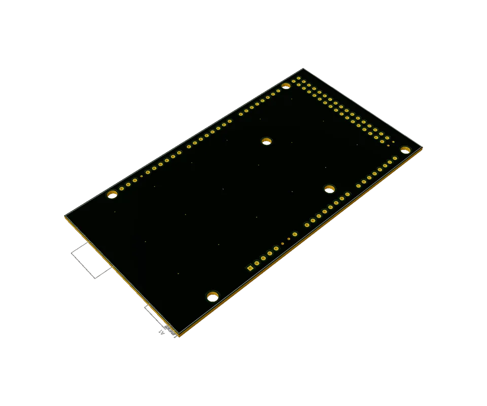 3D PCB view of Arduino Mega 2560 Shield Template