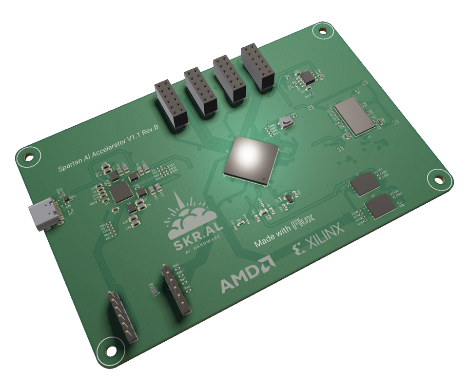 3D PCB view of Spartan AI Accelerator