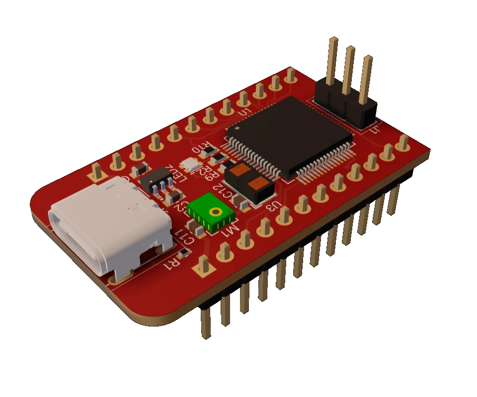 3D PCB view of STM32L0 Board