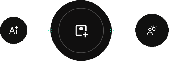 AI, collaboration and monitoring icons